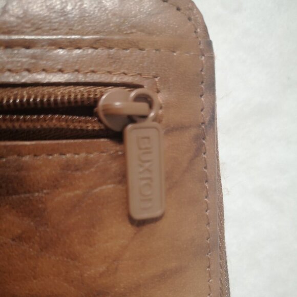 Buxton Top Grain Cowhide Leather Ladies Dark Brown Wallet - Picture 7 of 9